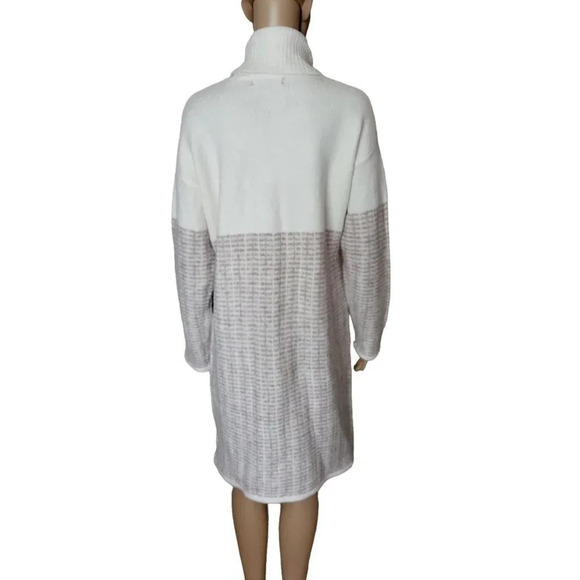 TAHARI Cream Multi Long Sleeve Turtleneck long sleeve Dress size L - Picture 4 of 9
